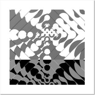 Mod Geometric Ombre Gray Posters and Art